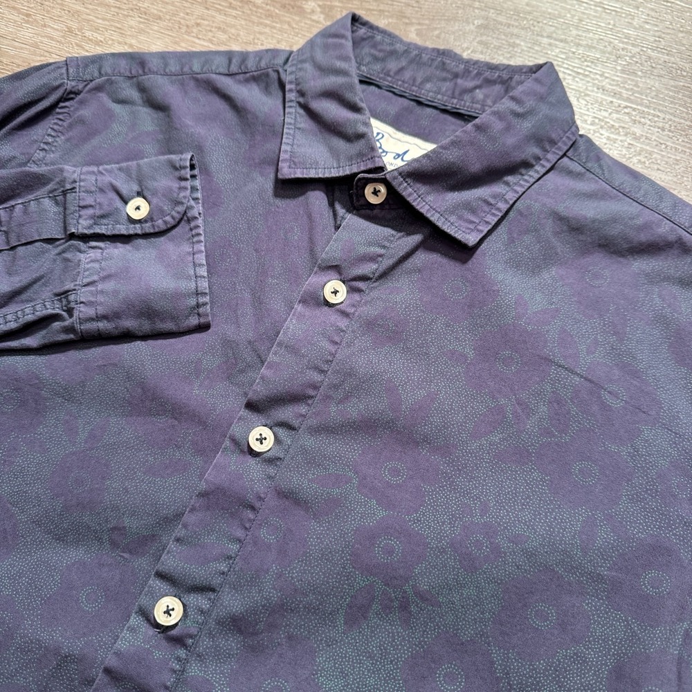 Boden Shirt Mens‎ Small Blue Geometric Long Sleeve Button Up 100% Cotton Casual